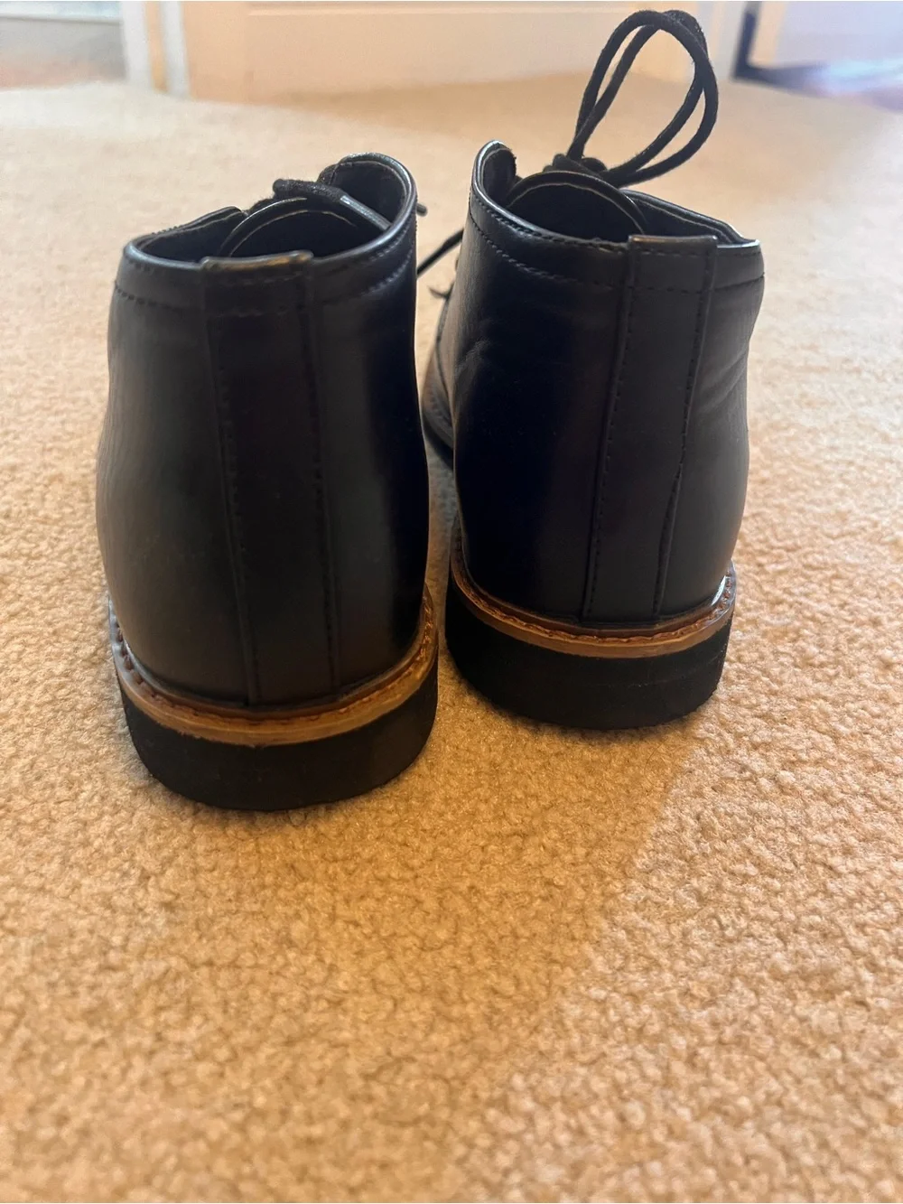 Deer Stags Boys Black Leather Dress Chukka Shoes